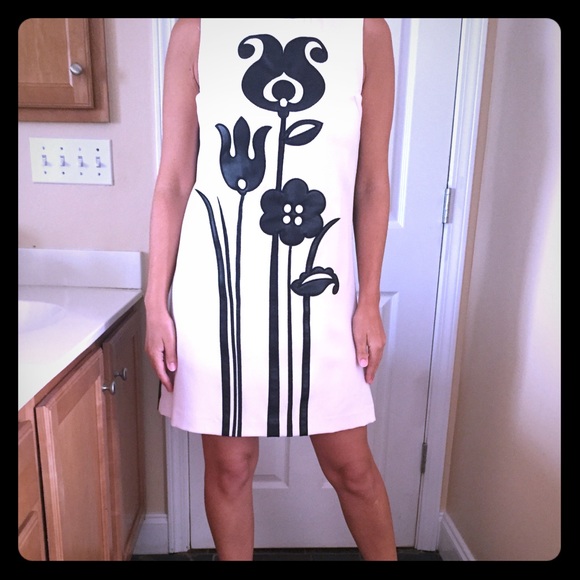 Victoria Beckham for Target Dresses & Skirts - Black & White Dress with leather appliqué Victoria Beckham for Target Dresses & Skirts - Black & White Dress with leather appliqué